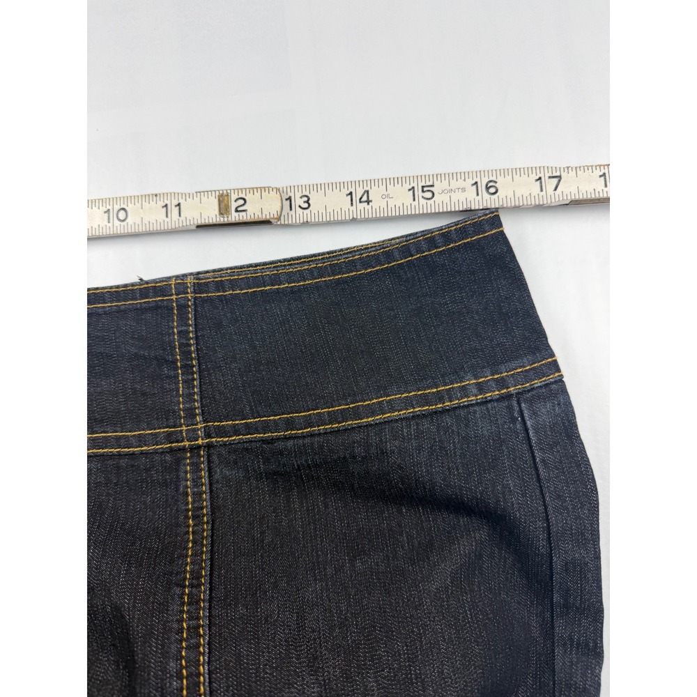 Bisou Bisou Michele Bohbot Dark Wash Flare Jeans Contrast Stitch Size 8 - Picture 7 of 8